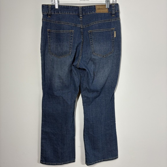 Coldwater Creek Women Straight Leg Jeans Size 12P Blue Denim Embroidered Beaded - Picture 2 of 13